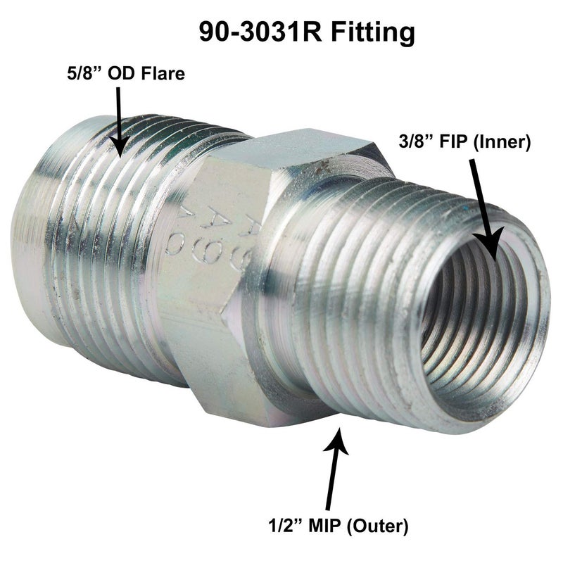 Dormont 30C Series SafetyShield Coated Stainless Steel Standard Gas Connector w/Bag, 5/8" OD x 1/2" ID x 48" L, No-Neck Design, 1/2" MIP x 1/2" FIP Adapters, Yellow Coating, CSA Certified - Image 3